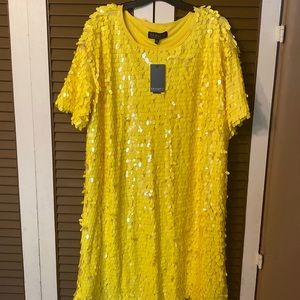 Eloquii Yellow sequin mini dress